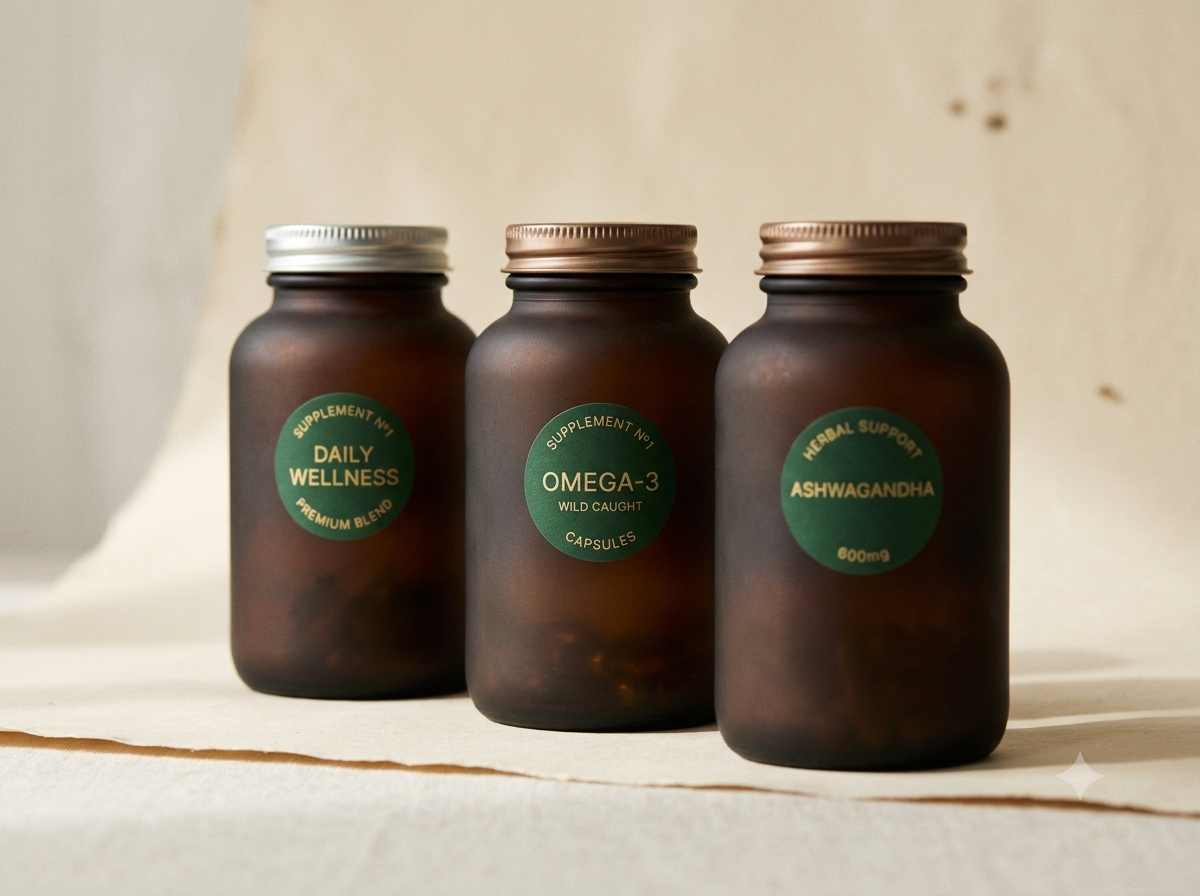 Premium supplement bottles